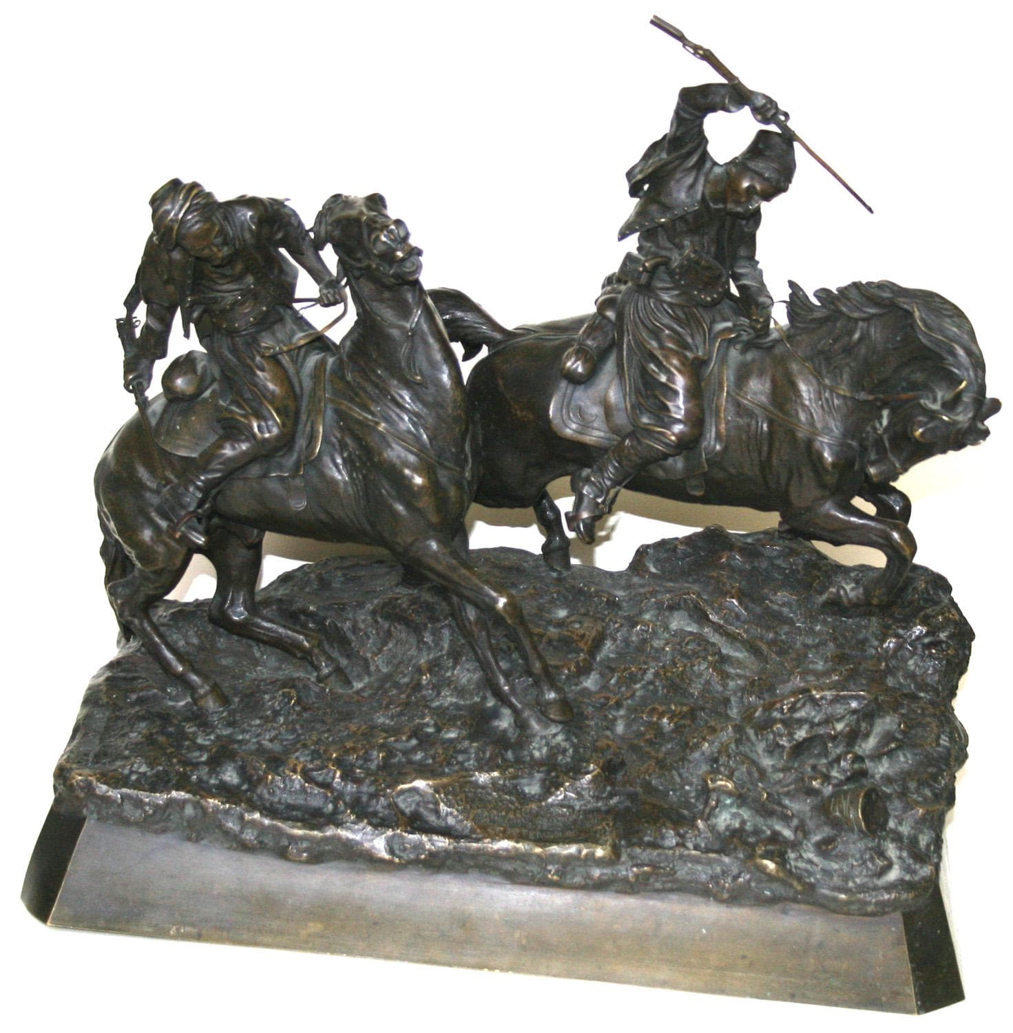 Скульптурная композиция "Турецкие всадники" - Антикварная бронза