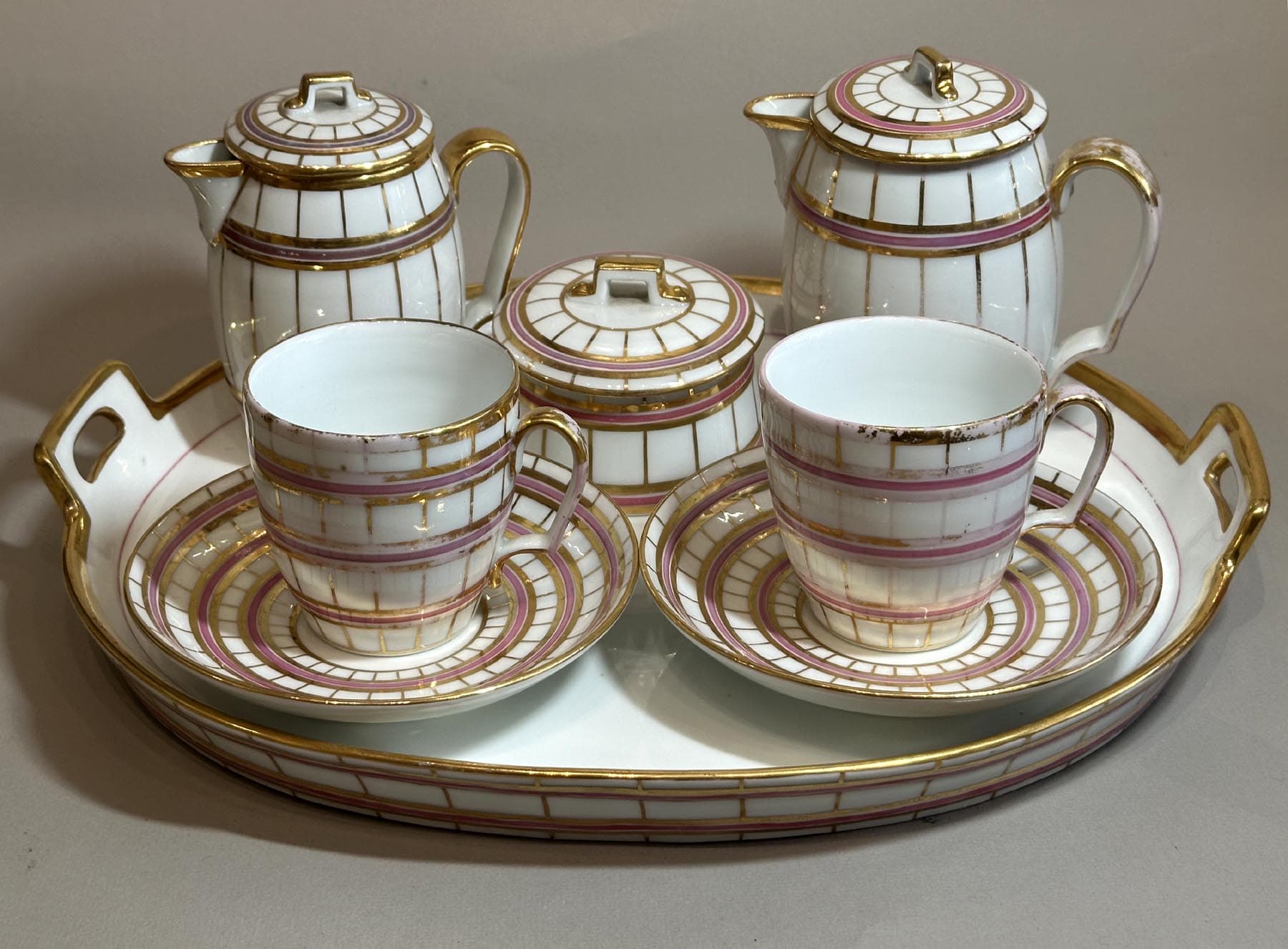 Набор чайный "Тет-а-тет" (6 предметов), автор  Богемия, Антикварный фарфор