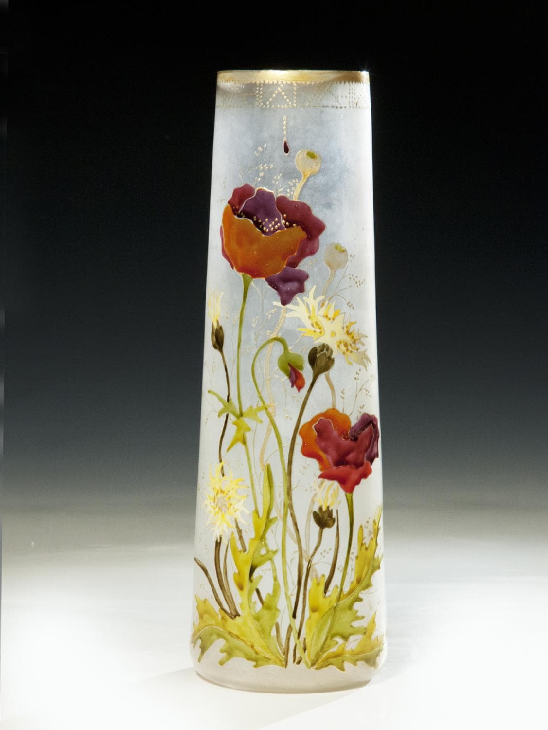 Декоративная ваза с изображением маков. - Cтекло