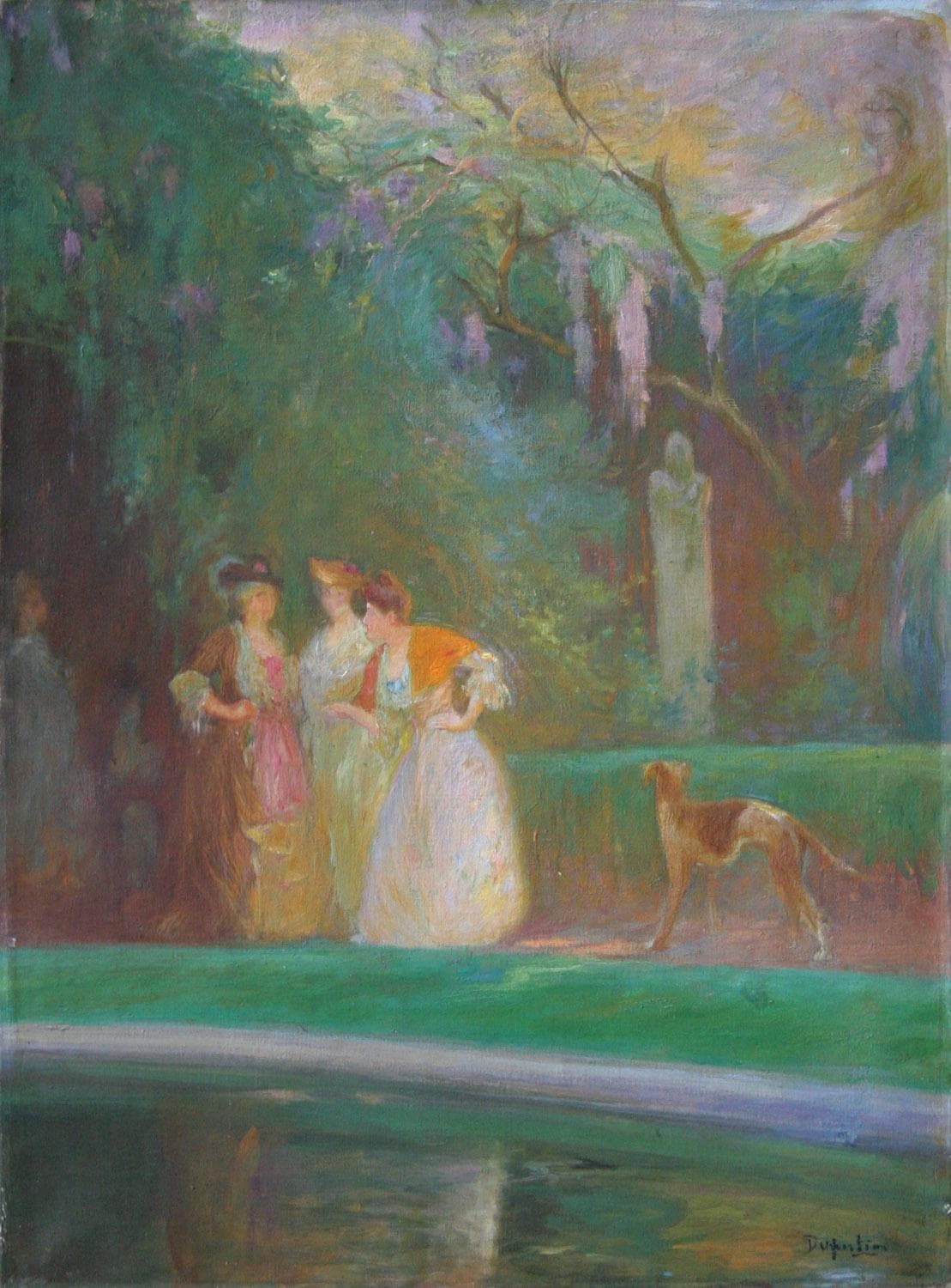 "Прогулка" - Антикварная живопись, картины