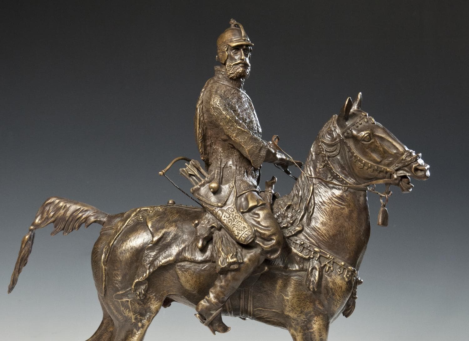 Скульптура кабинетная "Молодой опричник" (Князь Вяземский) - Антикварная бронза