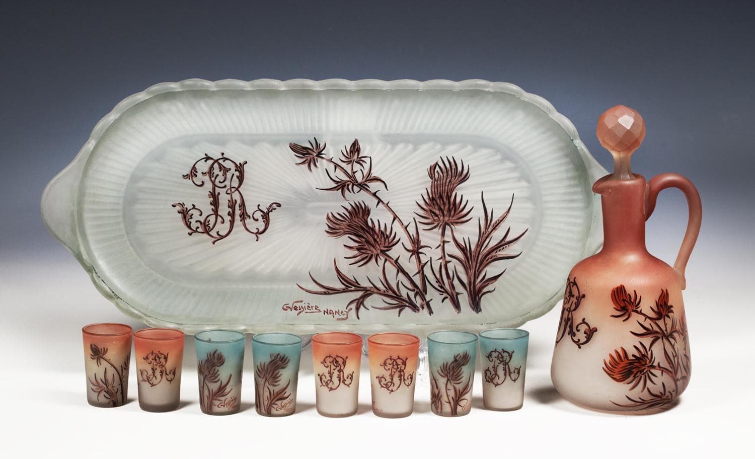 Набор для ликера ( графин, стаканы и поднос) - Cтекло