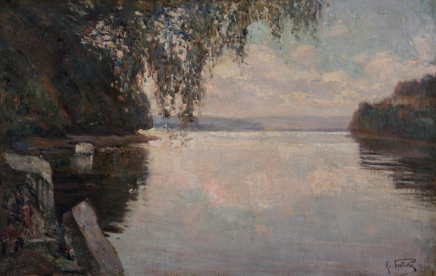 "Река" - Антикварная живопись, картины