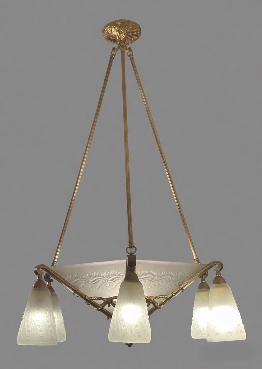 Люстра в стиле модерн, автор Фирма «Братья Мюллер» (Müller Frères) , Осветительные приборы