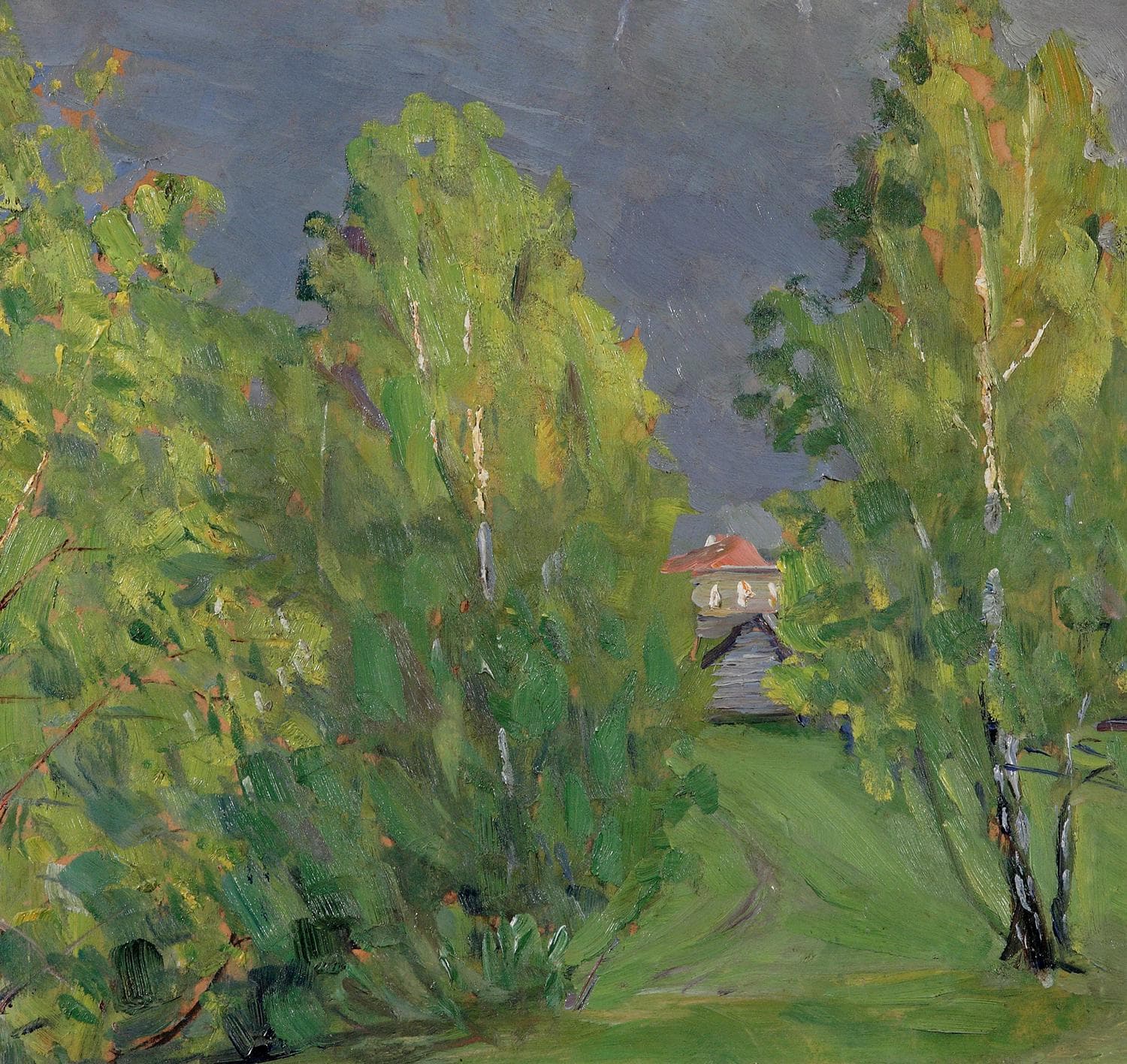 "Пейзаж с березами" - Антикварная живопись, картины