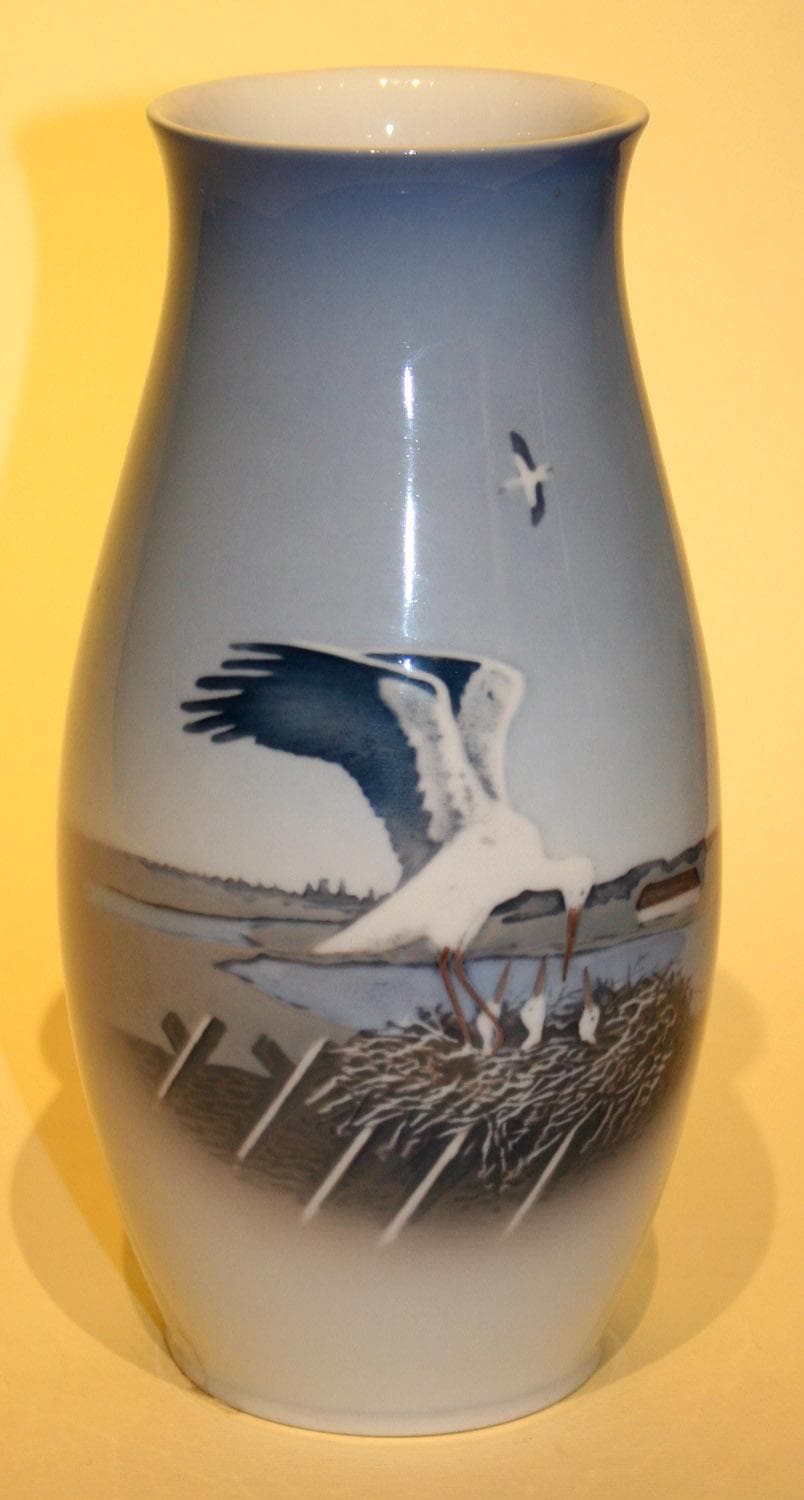 Ваза для цветов "Аист". - Антикварный фарфор