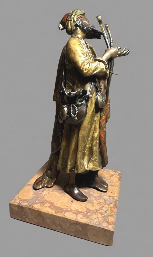 «Торговец оружием», автор Бергман (Bergman / Bergmann) Франц Ксавер (1861–1936), Антикварная бронза — миниатюра 2