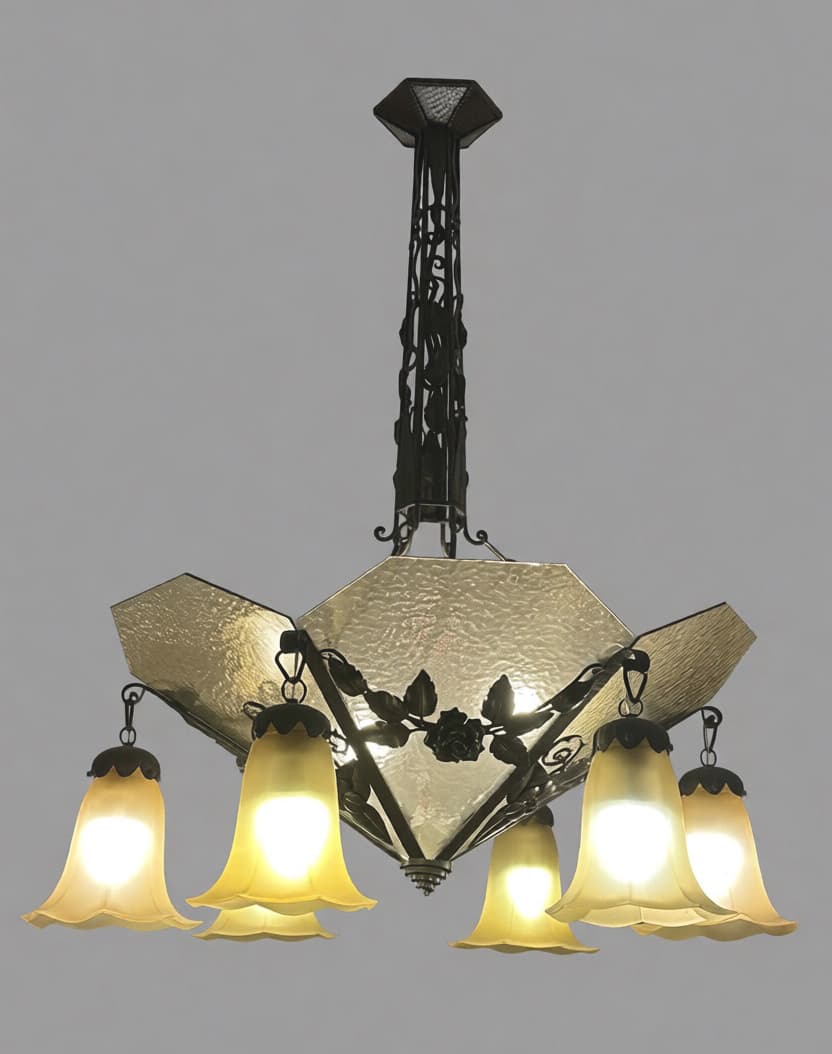 Люстра в стиле модерн с 6 плафонами в форме колокольчиков - Осветительные приборы